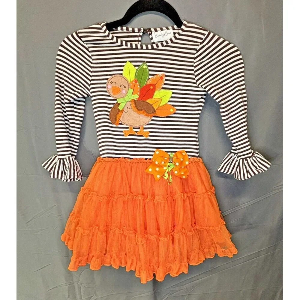 Emily‎ Rose Tulle Thanksgiving Turkey Dress Girl EUC Size 5